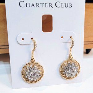 SHIPPING ONLY: New Charter Club Goldtone Filigree Sparkle Prism Lightweight Earr